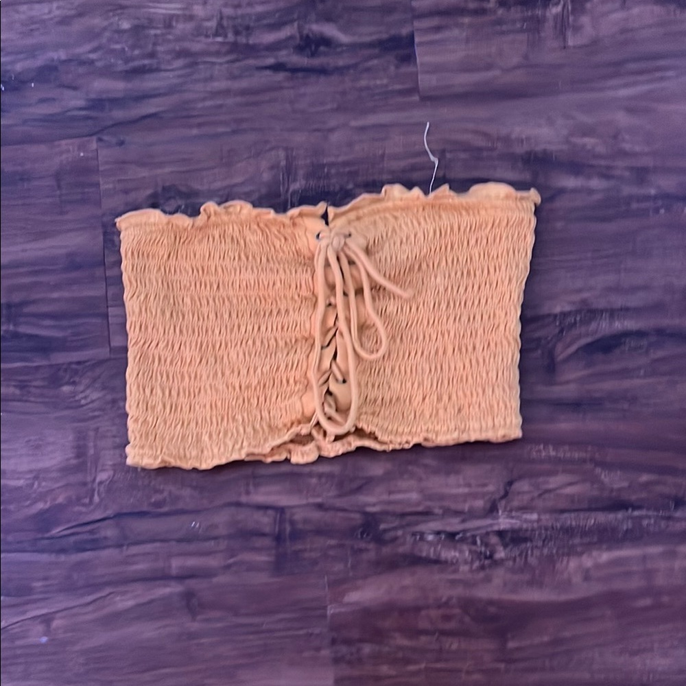 Yellow Tube Top with a cute ribbon